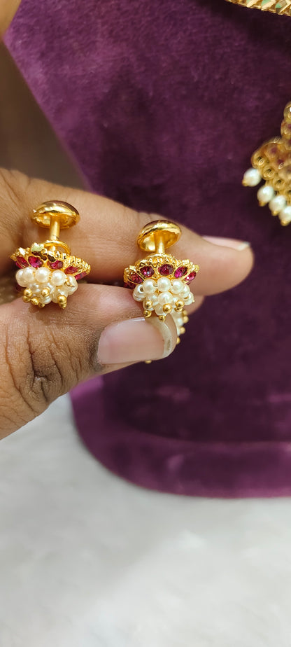 Pure panchaloham vintage look necklace and earrings