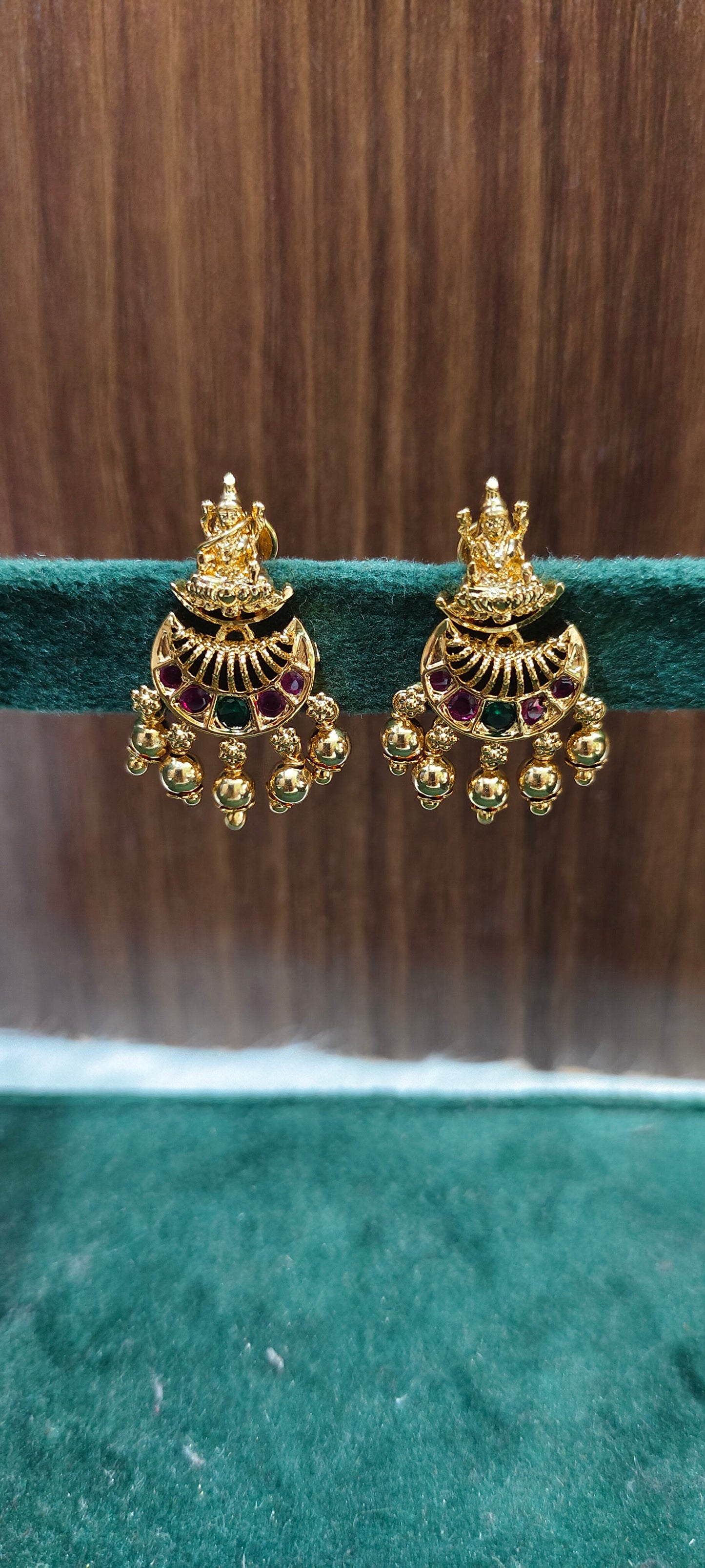 Premium micro gold plated daily wear Lakshmi Devi ear studs