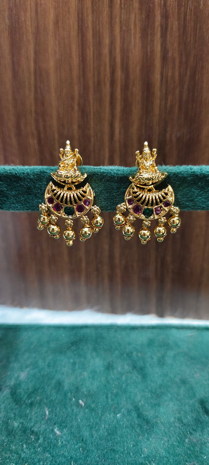 Premium micro gold plated daily wear Lakshmi Devi ear studs