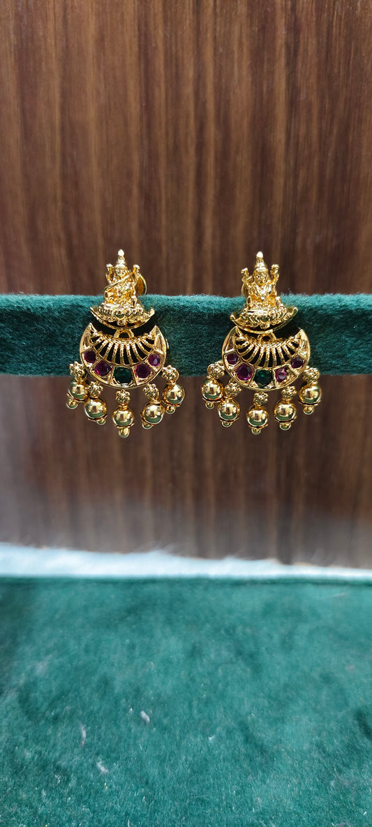 Premium micro gold plated daily wear Lakshmi Devi ear studs