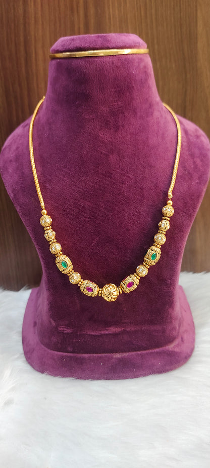 Premium nakshi ball with jadavu stone mat finish with 18" length