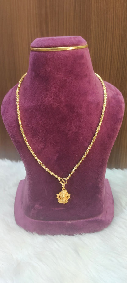 Premium micro gold plated 20" length ganesh pendant chain