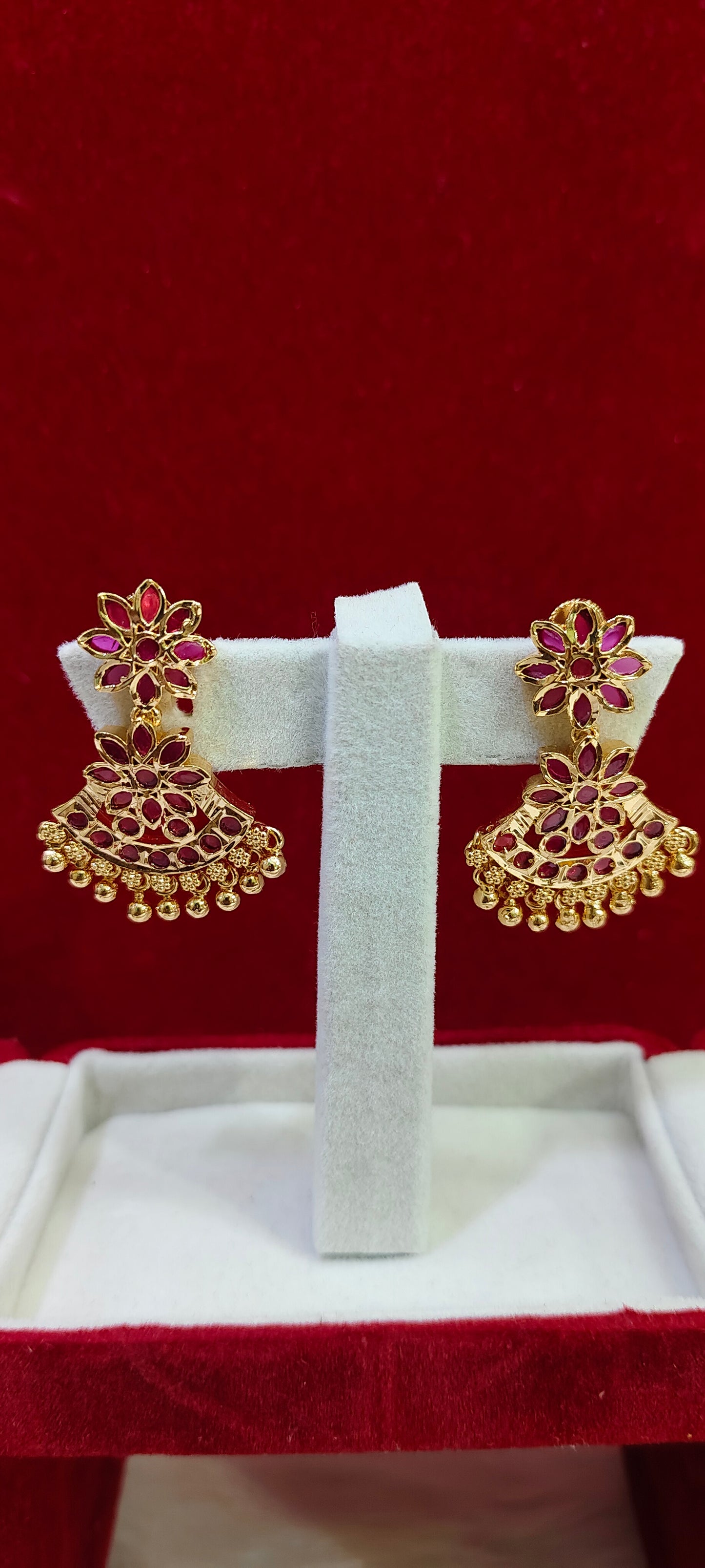 Pure panchaloham gold look earrings