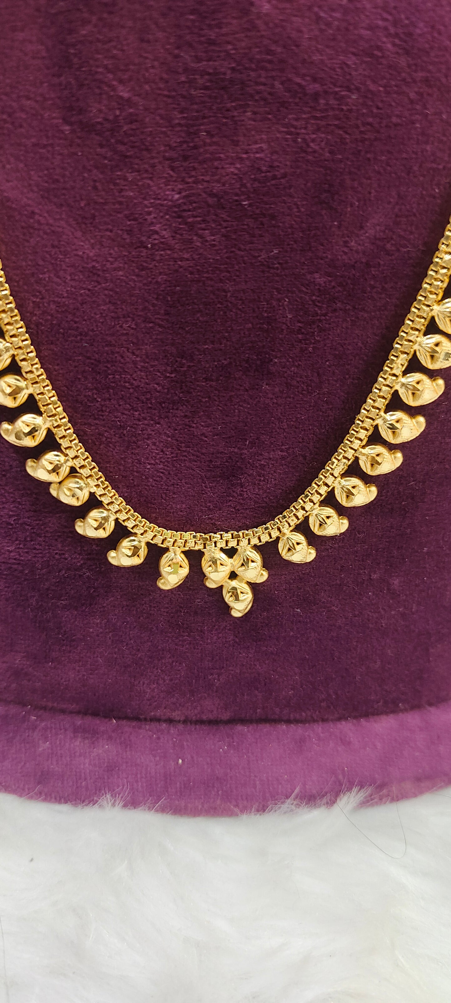 100%gold look necklace and long haram set