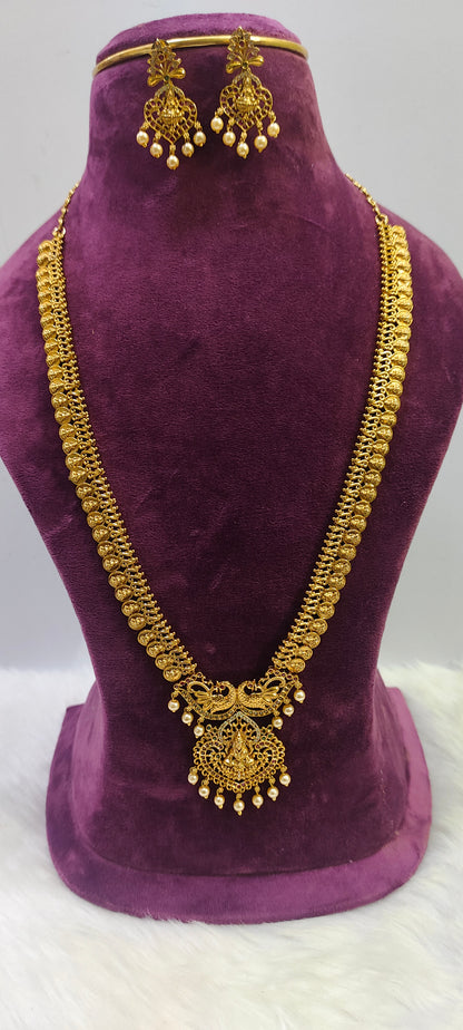 Antique nakshi kasu long haram set