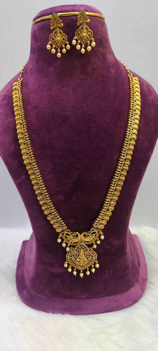 Antique nakshi kasu long haram set
