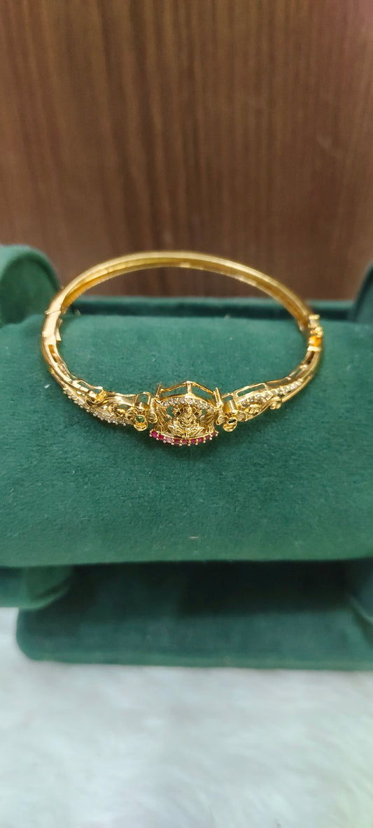 Premium nakshi gold look Lakshmi Devi openable kada (fit from 2.4 to 2.10)