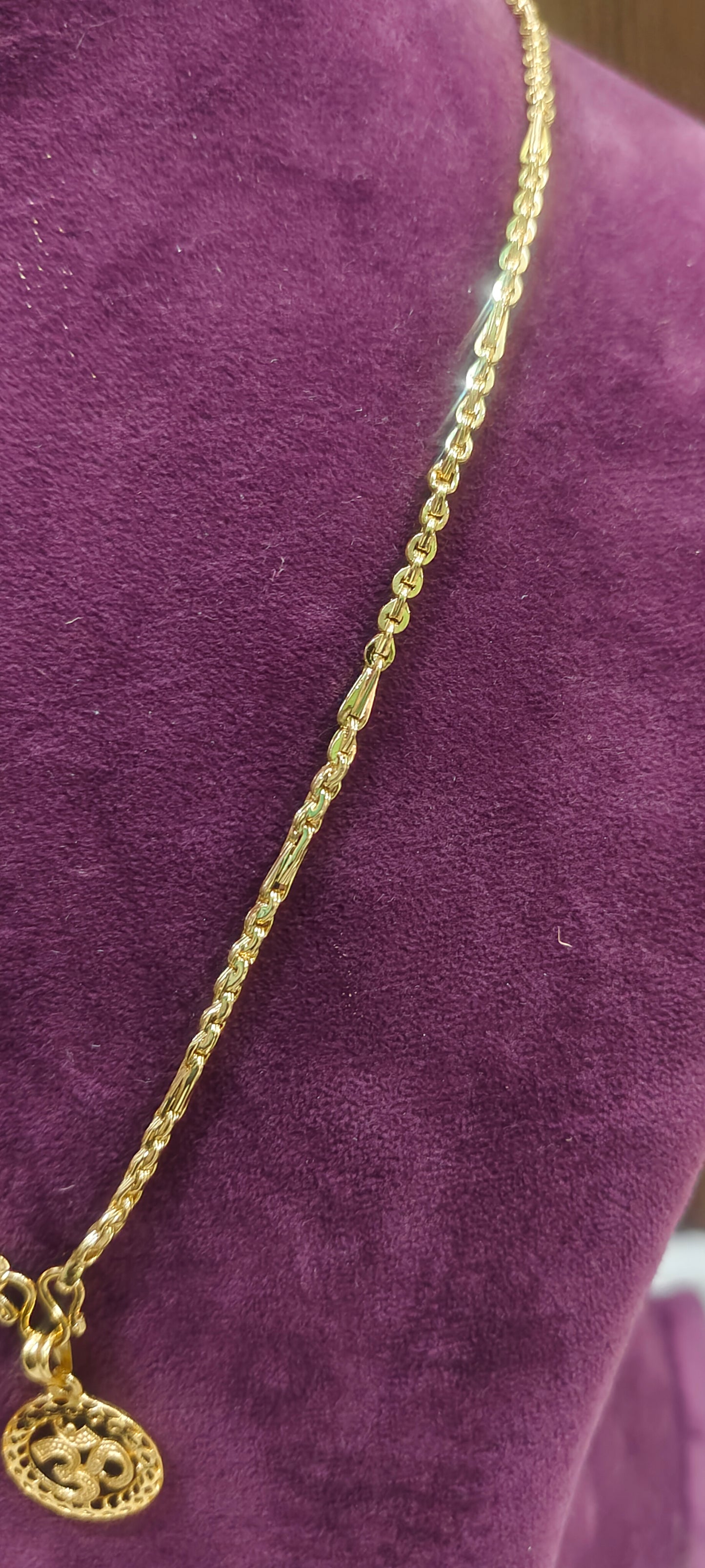 Premium micro gold plated 20" 5+1 Chain will om pendant chain