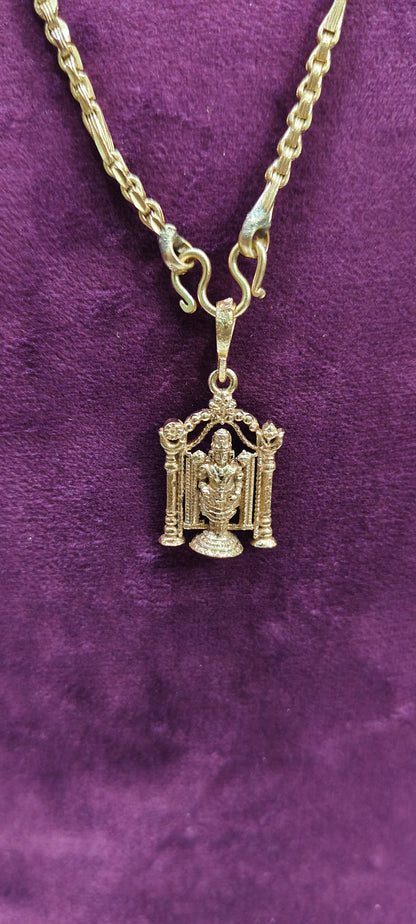 Pure panchaloham unpolished 20" length chain with free balaji pendant