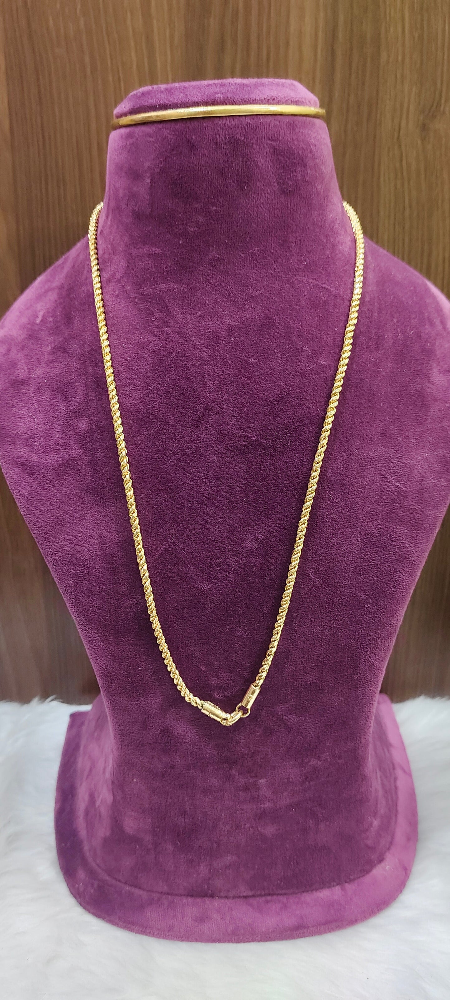 Pure panchaloham unpolished 24 " length rope Chain