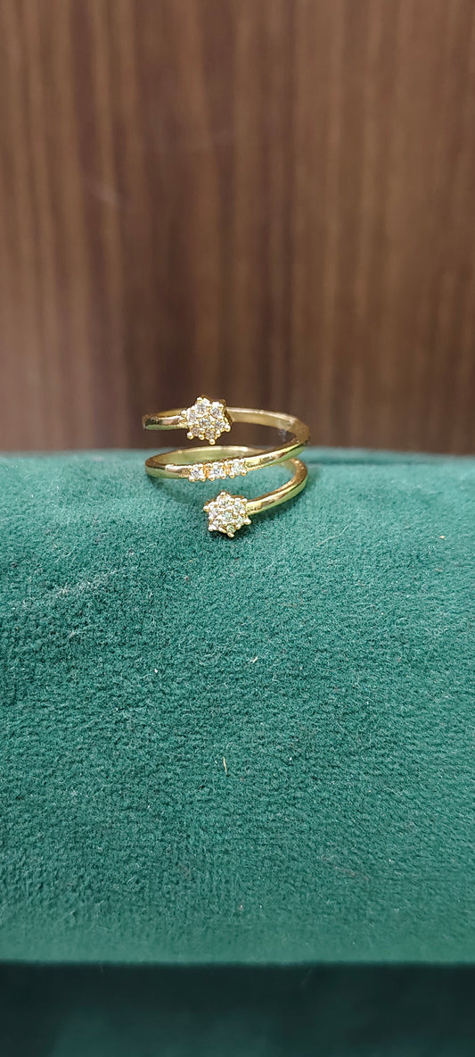 Premium micro gold plated  adjustable finger ring