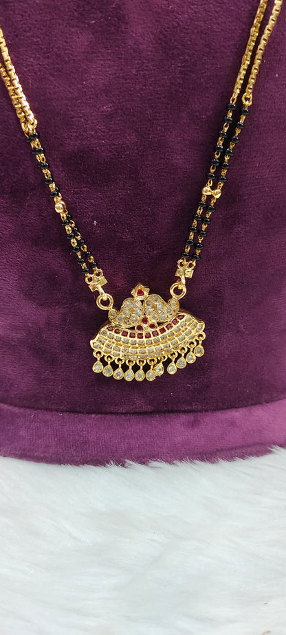 Pure panchaloham necklace and black beads combo( black beads chain not panchaloham)