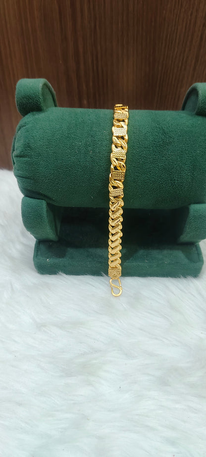 100% gold look 8" length mens bracelet