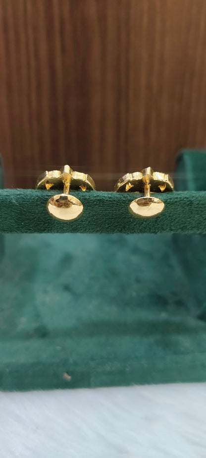 Pure panchaloham Star moon studs(stone pattern may changes)