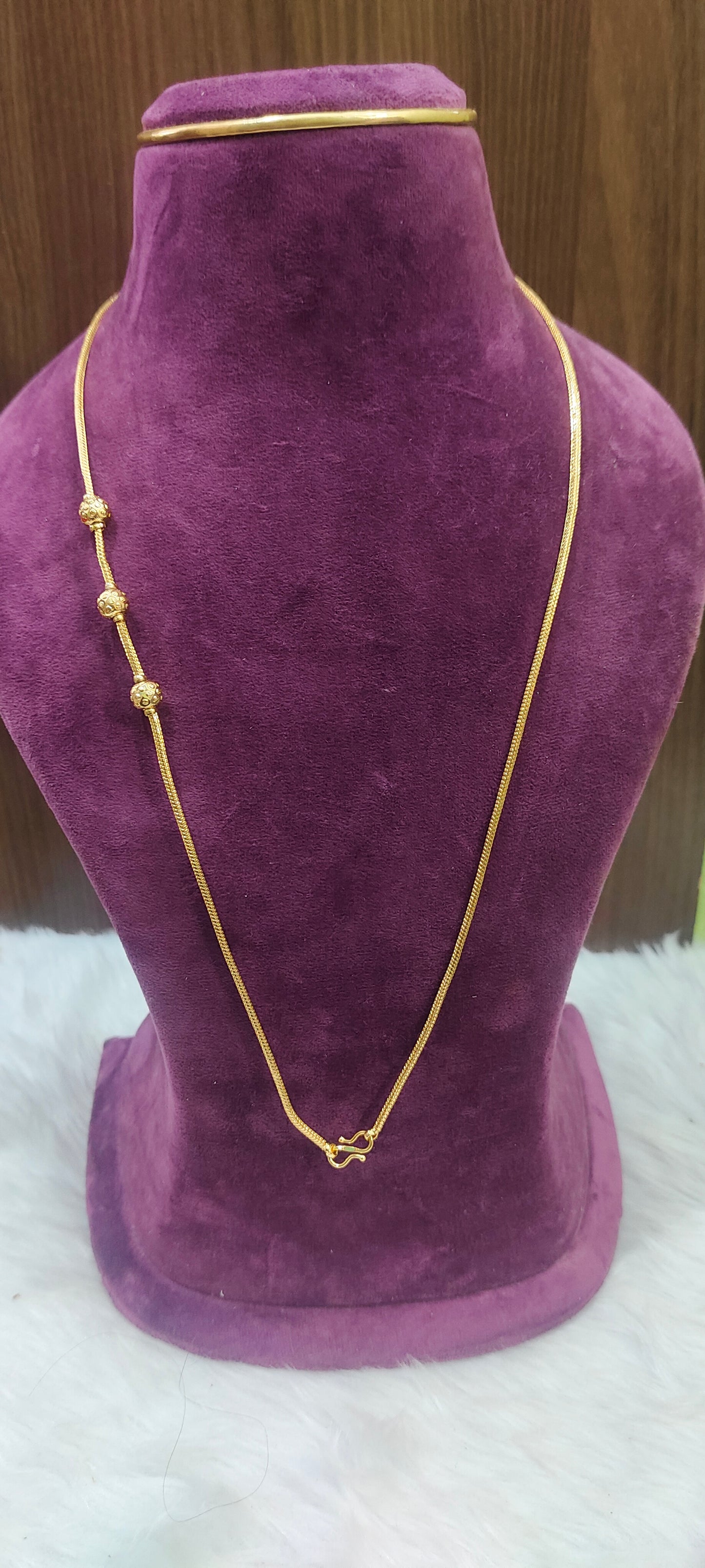 Premium micro gold plated 26" side gold ball chain thali chain