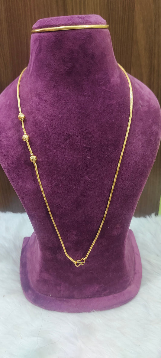 Premium micro gold plated 26" side gold ball chain thali chain