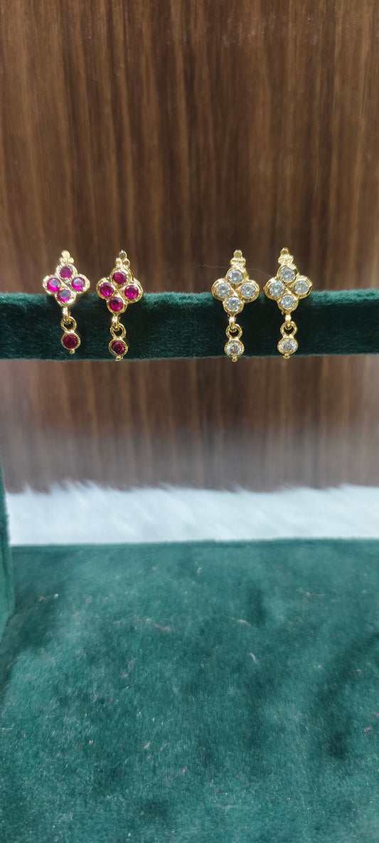 Pure panchaloham 2 pair kids earrings