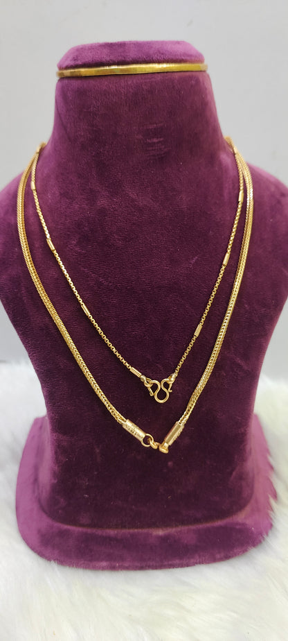 pure panchaloham unpolished mens chain and ladies chain combo( both 18" length)