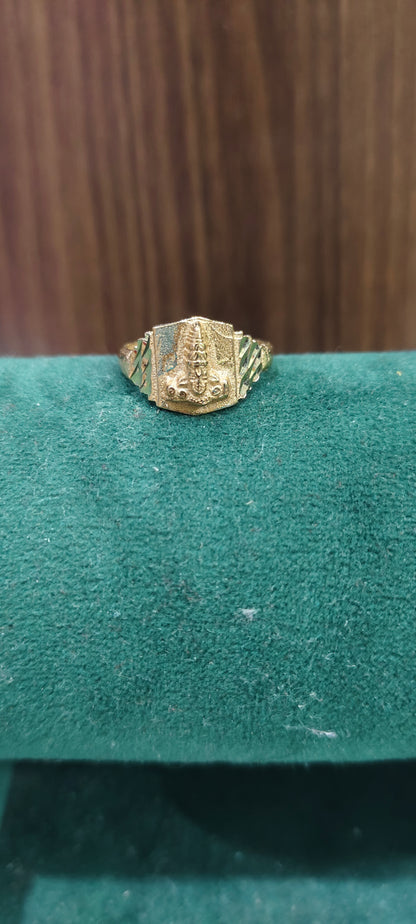 Pure panchaloham unpolished gold look balaji Ring