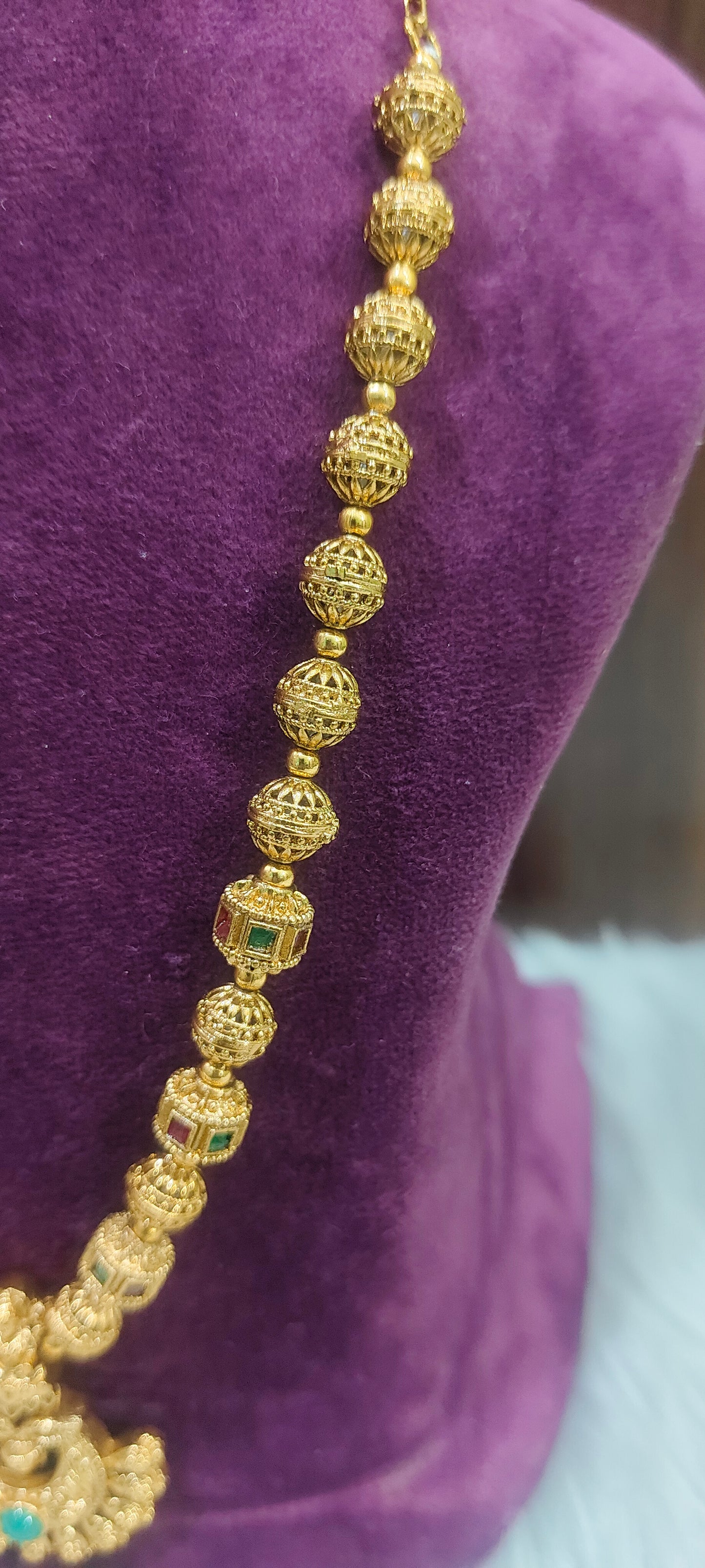 Premium antique nakshi beads chain with 18" length