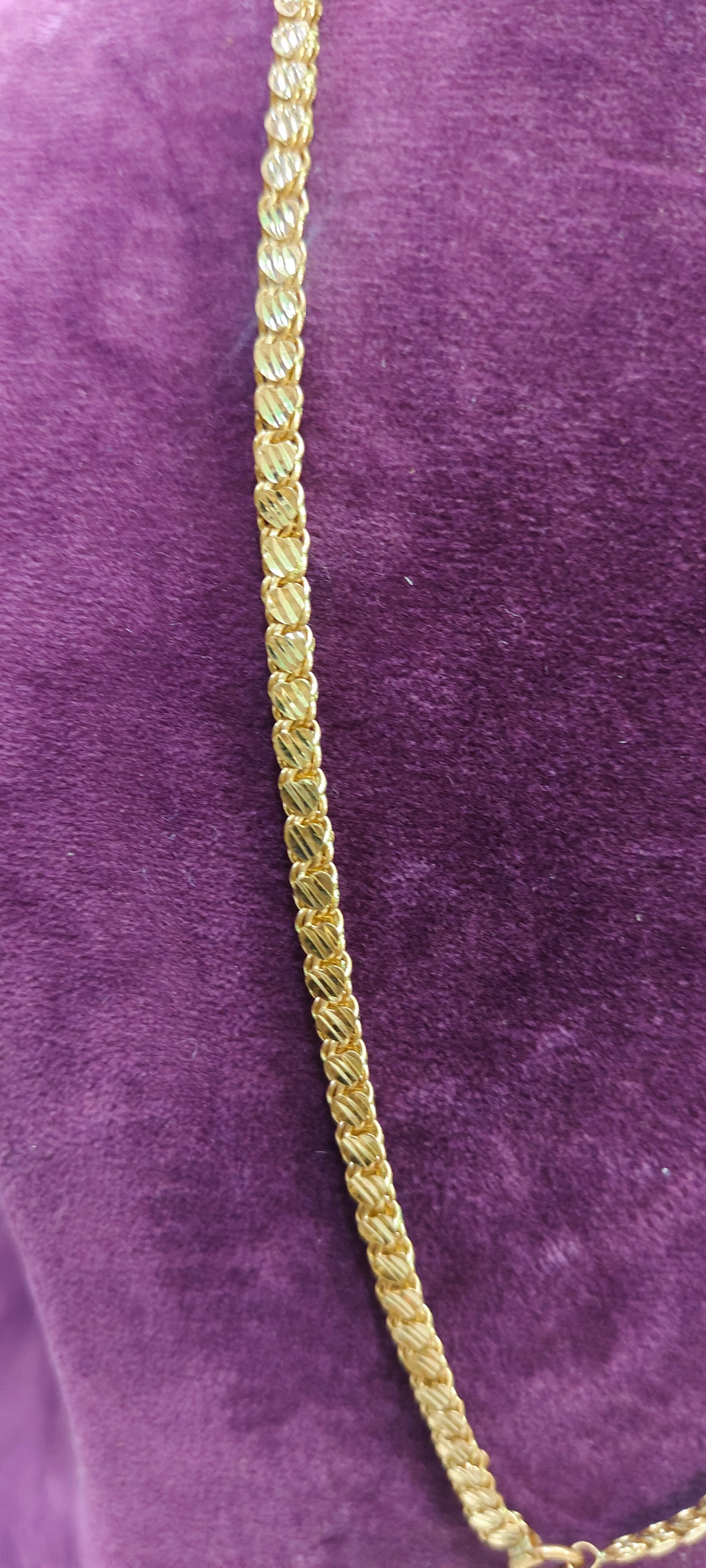 Pure panchaloham unpolished 24 " length heart shape chain