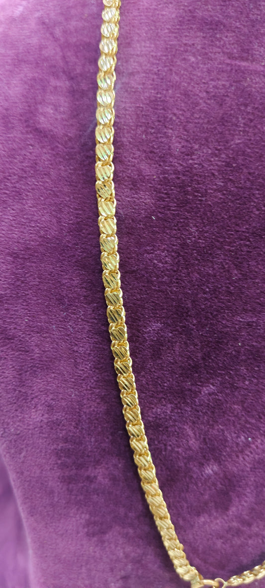 Pure panchaloham unpolished 24 " length heart shape chain