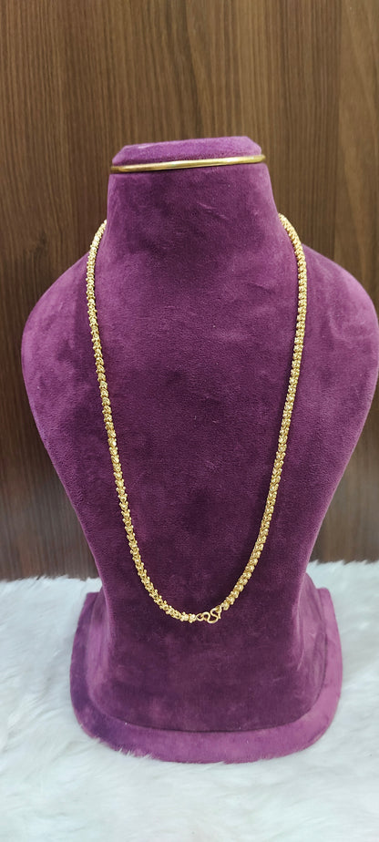 Pure panchaloham unpolished 24 " length broad chandramukhi chain