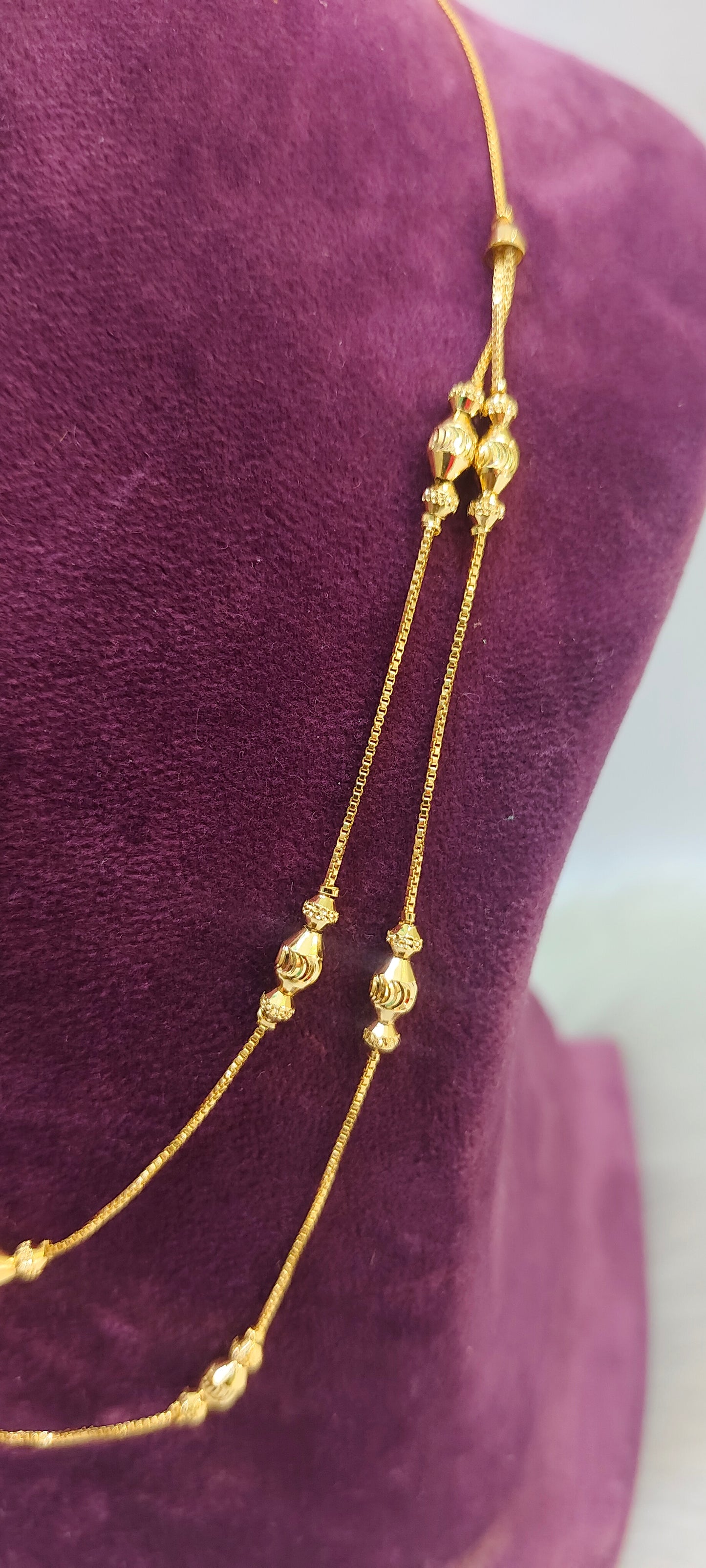 100% gold look 2 step chain 18" length