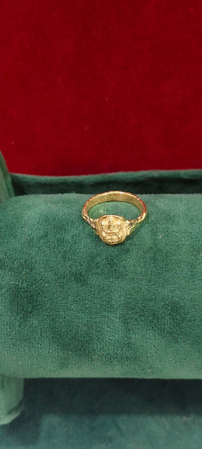 Pure panchaloham unpolished Lakshmi Devi plain finger ring