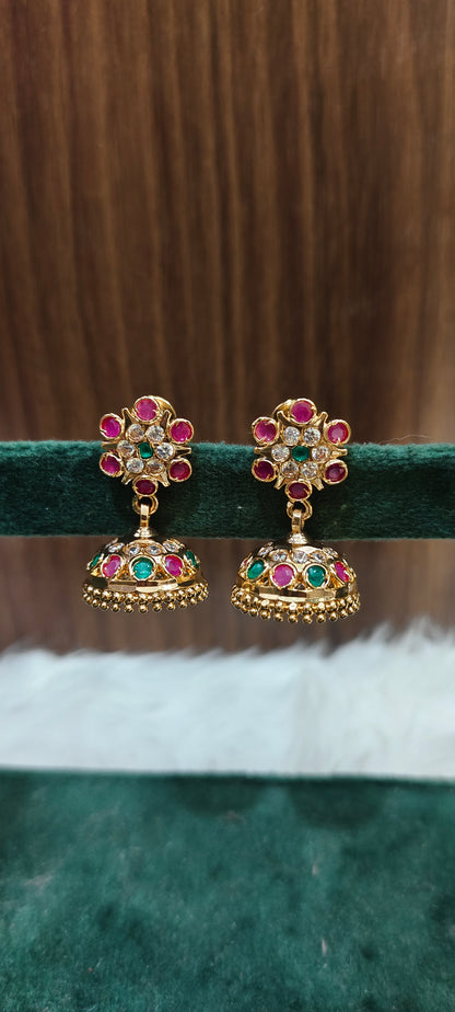 Pure panchaloham vintage look jumkas