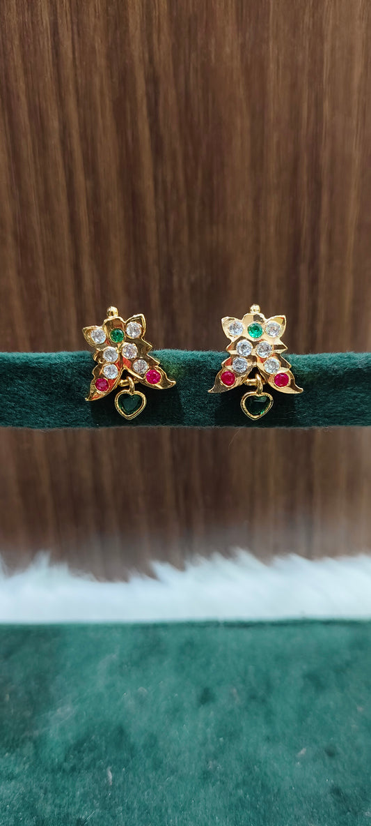 Pure panchaloham gold look studs