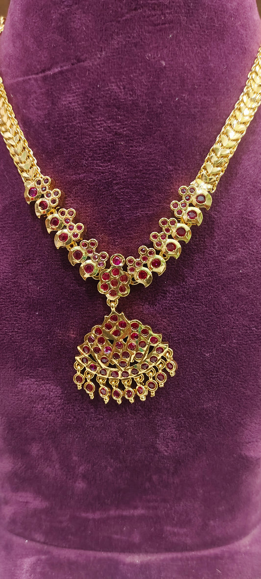 Pure panchaloham ruby necklace