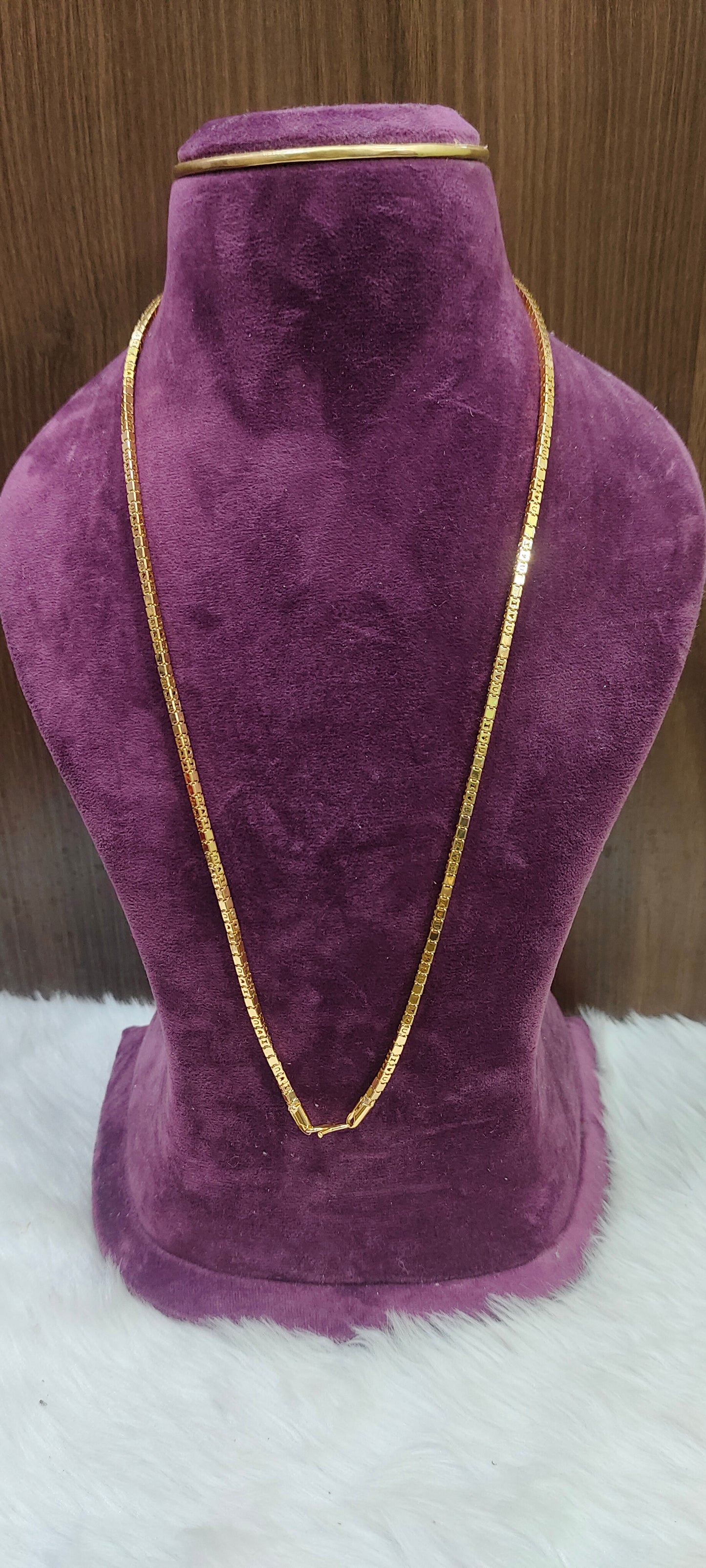 Premium micro gold plated 26" length light weight thali chain(I❤️u name on chain)