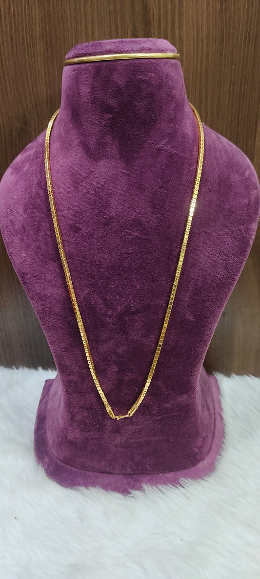 Premium micro gold plated 26" length light weight thali chain(I❤️u name on chain)