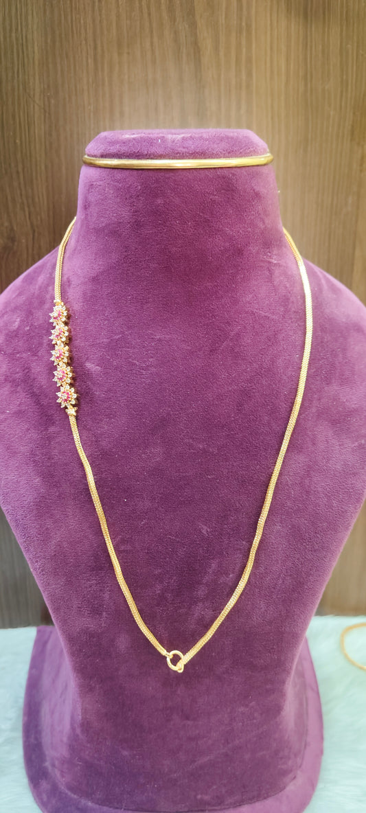 Premium micro gold plated daily wear 24" length daimond model thali chain
