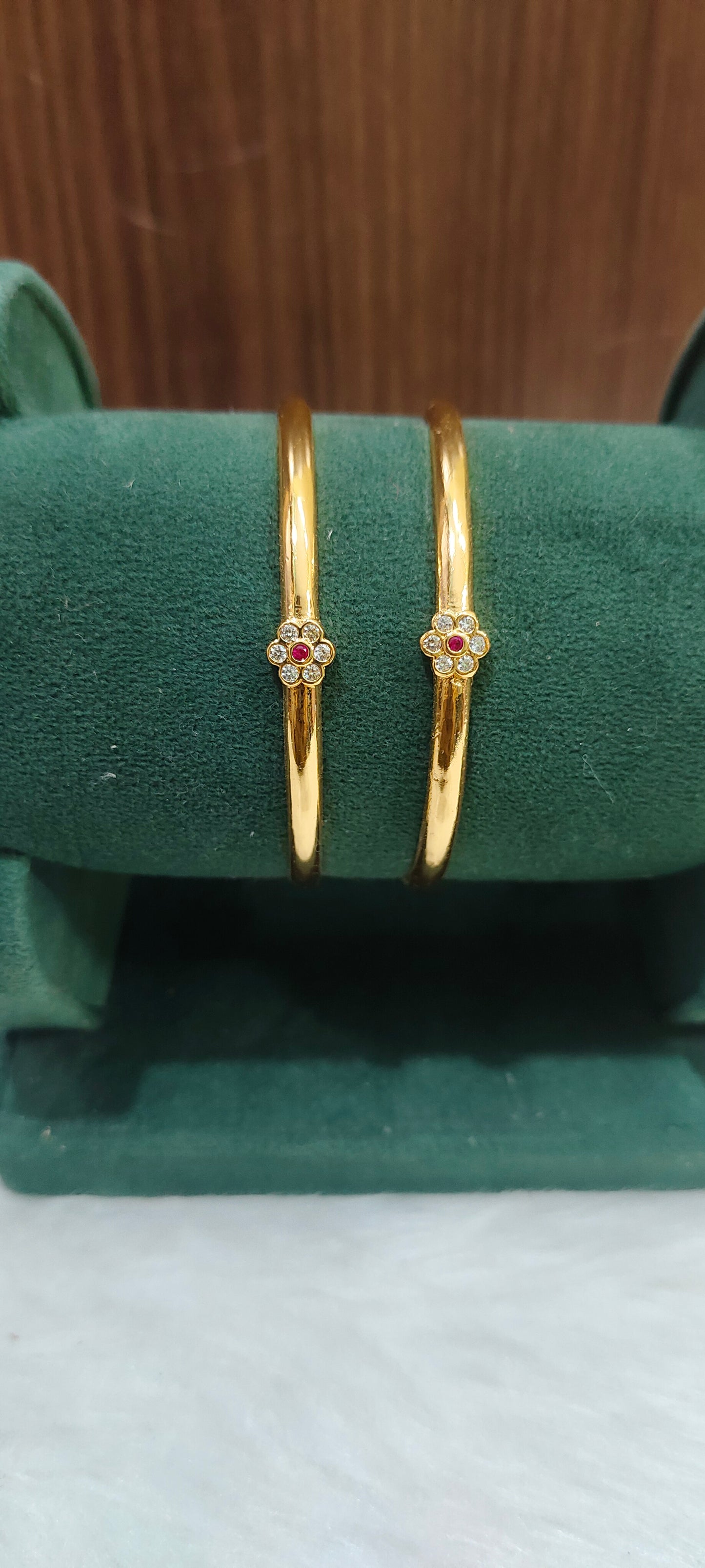 Pure panchaloham polished gold look  2 bangles
