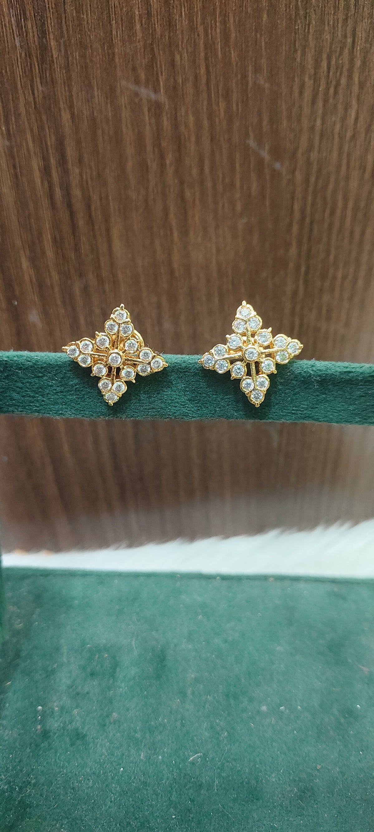 Pure panchaloham daimond look trendy studs