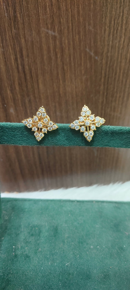 Pure panchaloham daimond look trendy studs
