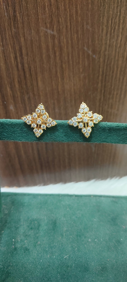 Pure panchaloham daimond look trendy studs