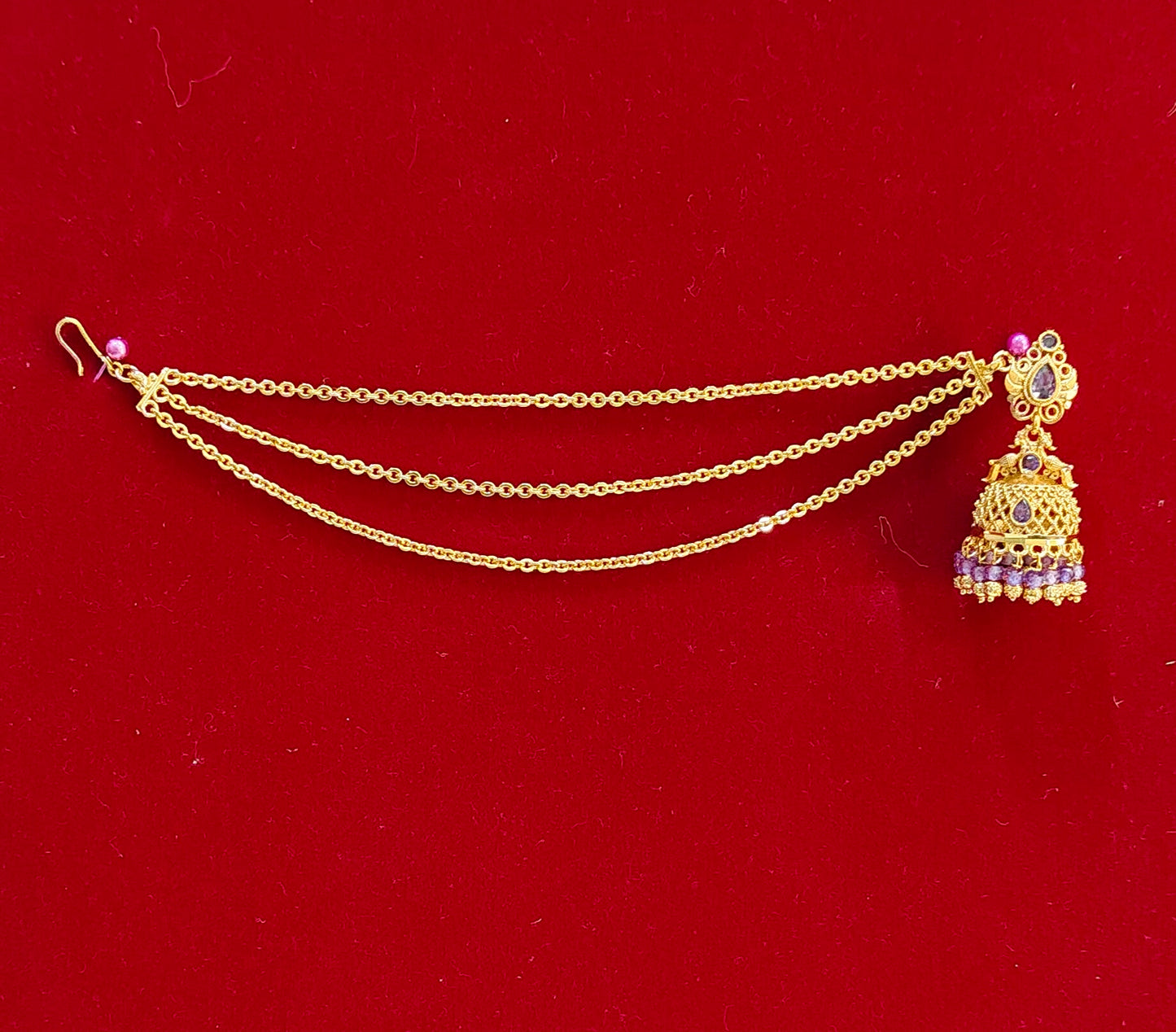 Premium nakshi jumkas and 3 line earrchains combo