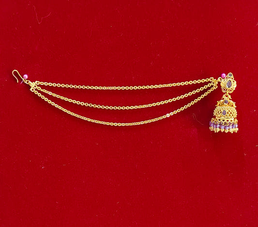 Premium nakshi jumkas and 3 line earrchains combo