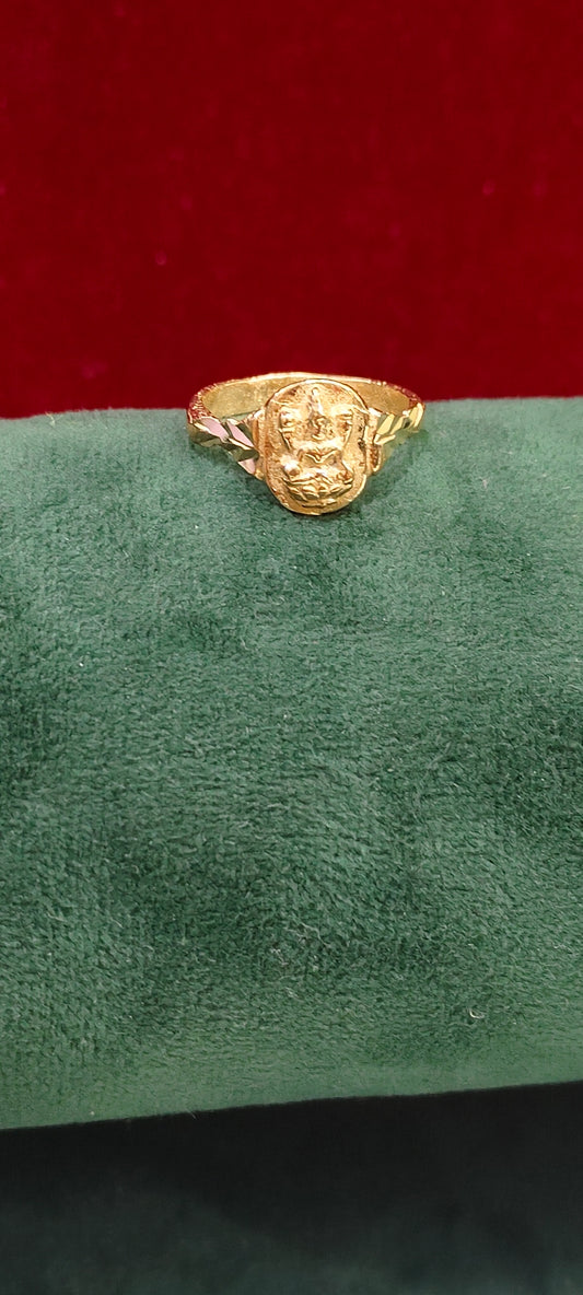 Pure panchaloham unpolished Lakshmi Devi plain finger ring