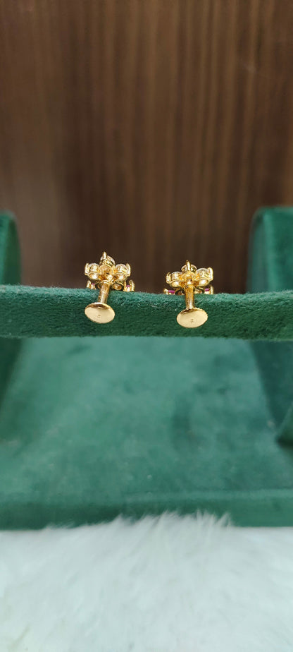Pure panchaloham daimond look trendy studs