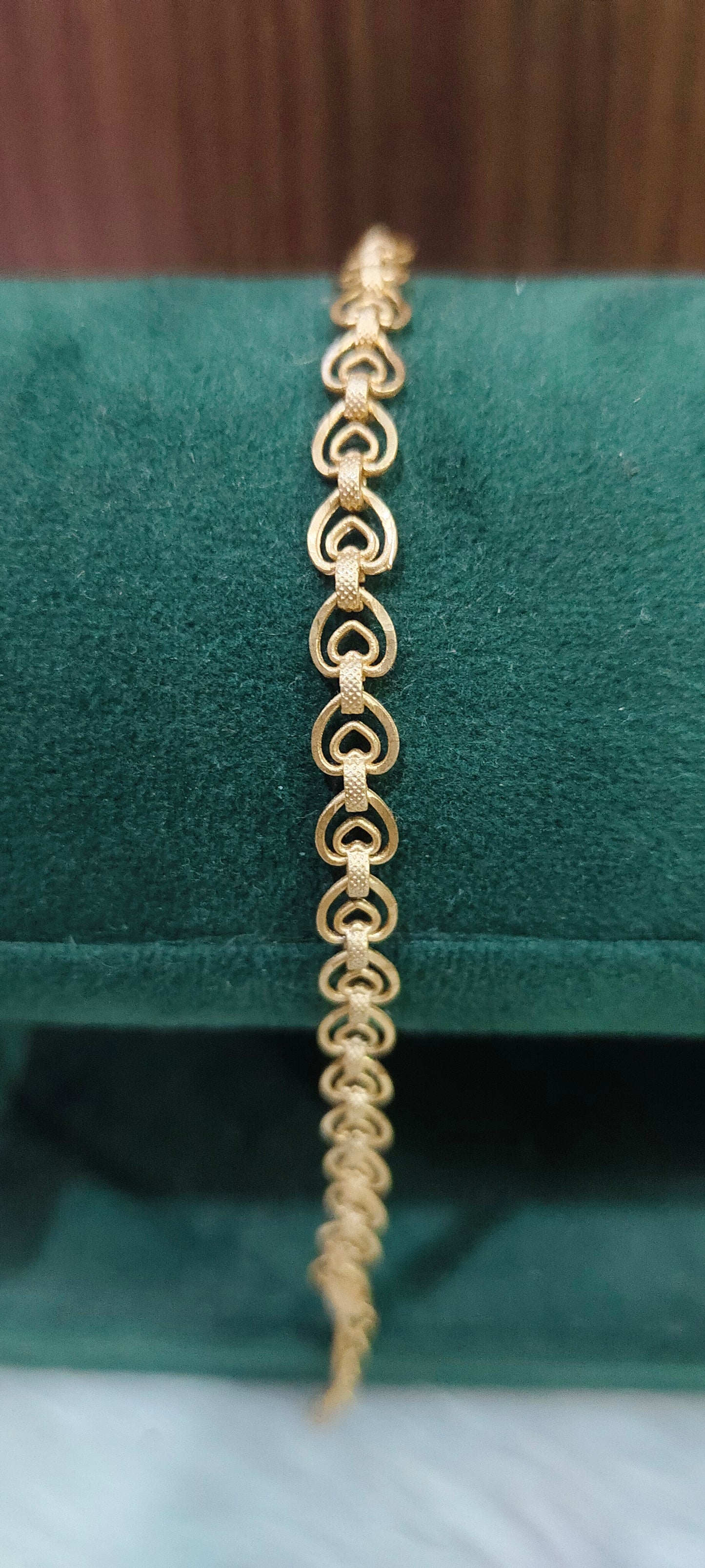 Pure panchaloham unpolished heart shape ladies bracelet