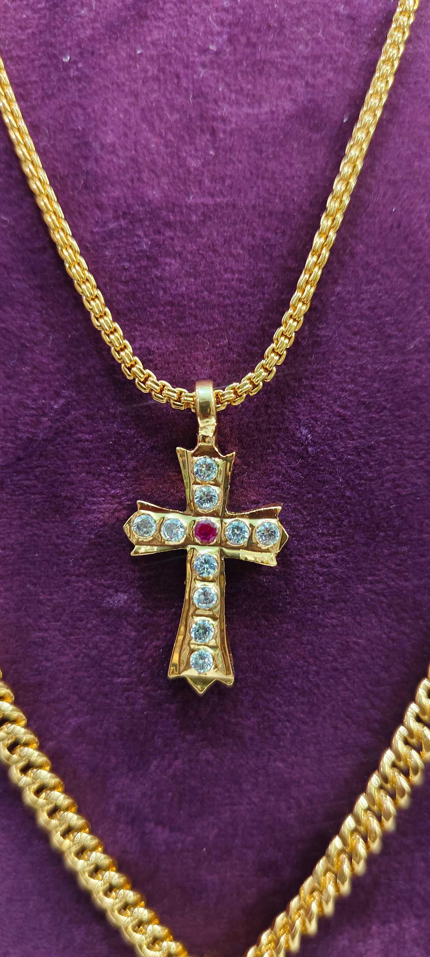 Pure panchaloham pendant with micro gold plated chain mens 24" length ladies 18" length combo (only pendent panchaloham)