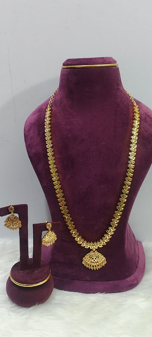 Pure panchaloham vintage mango long haram set