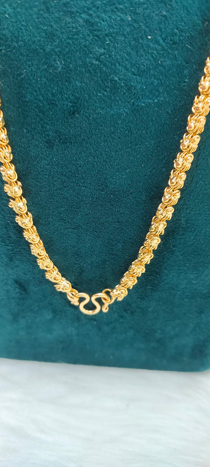 Premium micro gold plated daily wear 24" length chandramukhi chain