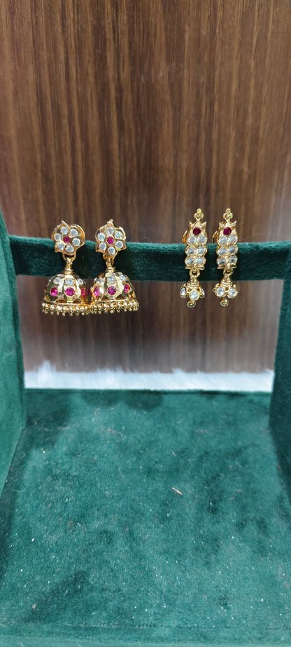 Pure panchaloham vintage look 2 earrings combo