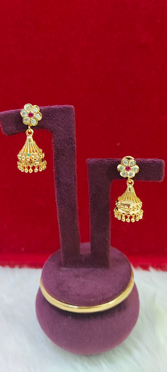 Pure panchaloham vintage look jumkas