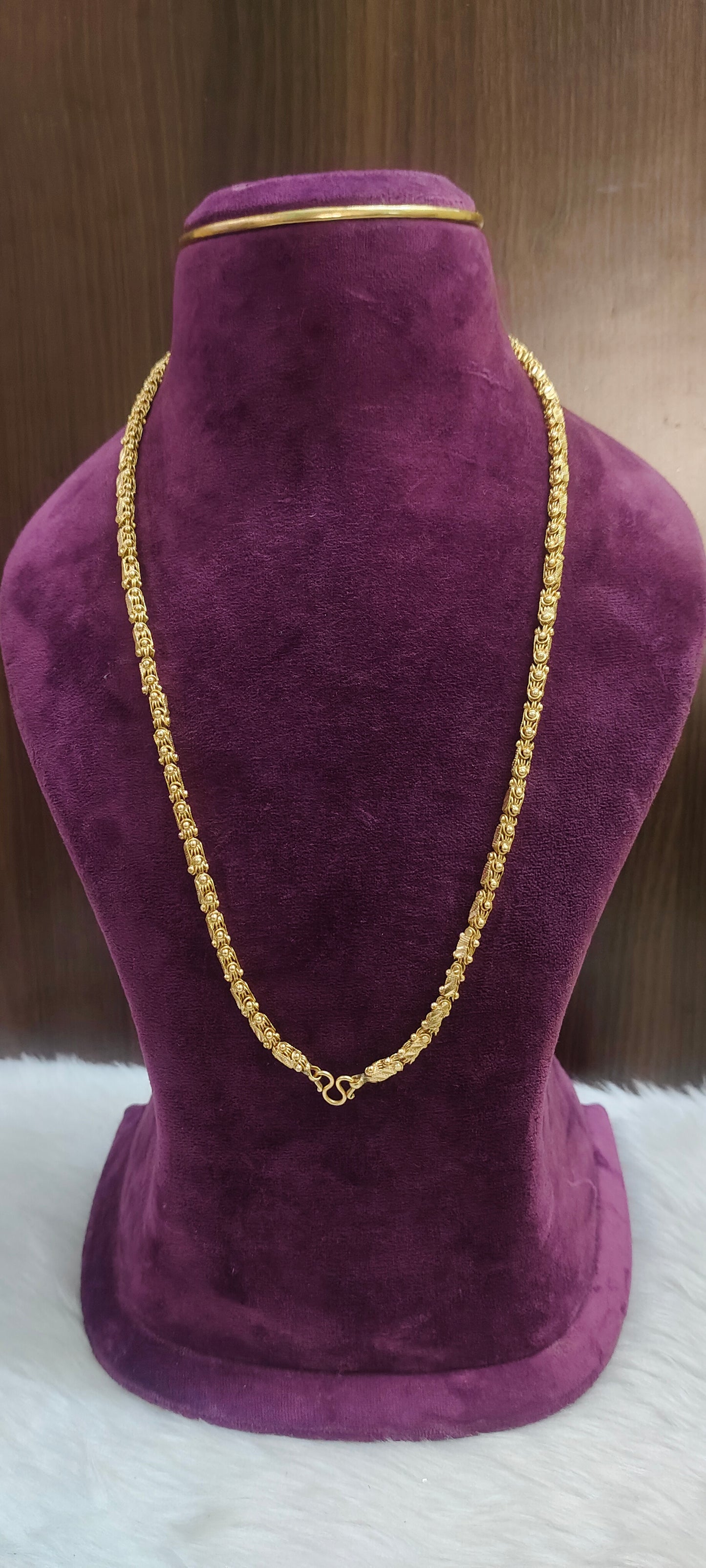 Pure panchaloham dueal design 24" length broad thali chain